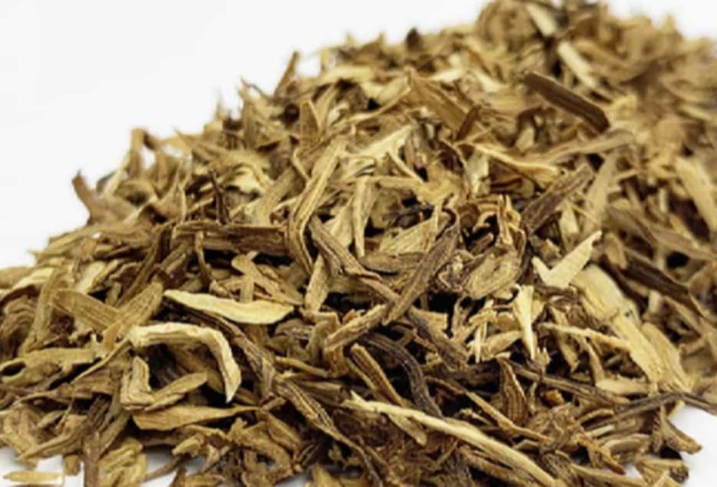 Close-up of air-expanded tobacco stems in a processing facility